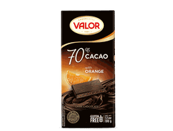 Ciocolata Valor Premium neagra 70% cu portocala.