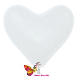 Шар в форме Сердца , цвет  Белый- 25 см