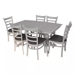 cumpără Set masă și scaune Evelin di Costacurta стол HV-32V White + 6 стульев Сосо White/Grey în Chișinău 