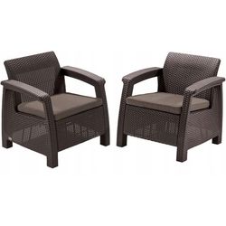 cumpără Set mobilier de grădină Keter Corfu Duo Set Brown (223194) în Chișinău 