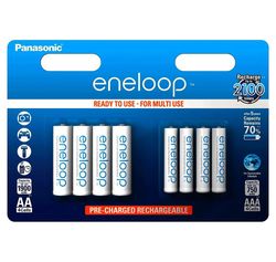 AA  Eneloop 1900mAh + AAA Eneloop 750mAh, Blister*4+4, Panasonic, BK-KJMCDE44E