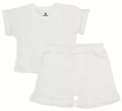 cumpără Haine pentru copii Minikin 25062092 Naturelle Комплект футболка и шорты р-р92, молочный, унисекс în Chișinău 
