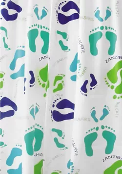 купить Занавеска для ванной Bisk 06892 PEVA FUN FEET MULTI albastru 180x200 в Кишинёве 