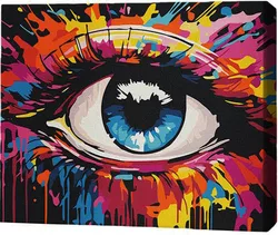 cumpără Tablou pe numere BrushMe RMGB021FC 30x40сm (pânză neagră/fără cutie) Emoția privirii în Chișinău 