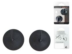 Set suporturi autoadezive pentru tija 2buc Luance, negru, metal