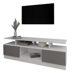 купить Тумба напольная для TV Smartex (16545) Т9 200cm TV Alb+Grafit в Кишинёве 