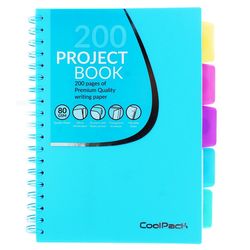 Блокнот A5 Coolpack Pastel, 200 страниц, синяя спираль математика