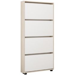 купить Полка для обуви Mobildor-Lux Leo Slim 90x16x164H cm Sonoma/White в Кишинёве 