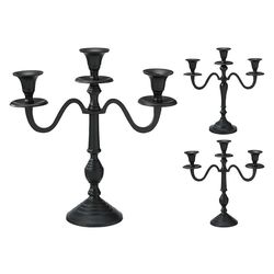 купить Свеча Promstore 32391 Sfesnic metalic pentru 3 lumanari 30cm, negru в Кишинёве 