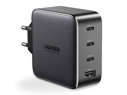 UGREEN GaN Quick Charger USB-A 3.0 + 3*Type-C 100W, CD226, Black