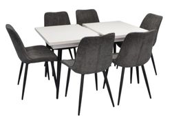 cumpără Set masă și scaune Evelin di Costacurta стол DT-433-3B + 6 стульев YTC-055B Dark grey în Chișinău 