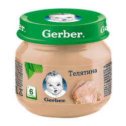 Пюре Gerber из телятины, с 6 месяцев, 80г