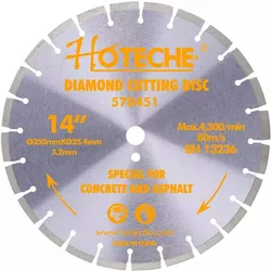 купить Набор головок, бит, насадок Hoteche 570451 Диск алмазный сегментный 350*25.4*3.2mm в Кишинёве 