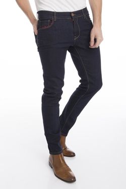 Pantaloni RNT 23 Albastru inchis cu rosu RNT23 1488