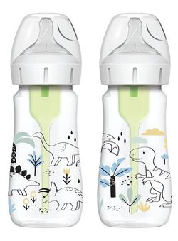 купить Поильник Dr. Brown's 72239325896 Set 2 biberoane cu gat larg Options+ Dino, 270 ml в Кишинёве 