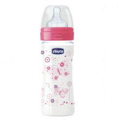 Chicco бутылочка с силиконовой соской Well Being Girl, 250мл