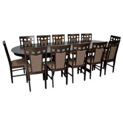 купить Комплект стол и стулья Evelin di Costacurta стол HV-33V Chocolate + 12 стульев Deepa R Chocolate/Ekea12 Dark Brown в Кишинёве 