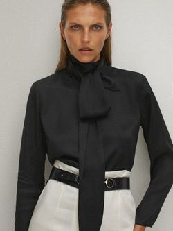 Блуза Massimo Dutti Чёрный 5143/583/800