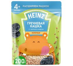 Гречневая кашка Heinz с молоком, черносливом и Омега 3 (4+ мес) 200 г