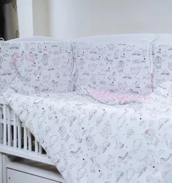 купить Детское постельное белье PernaMea Set lenjerie 8 piese HappyBaby Roz (PM.101007/2) в Кишинёве 