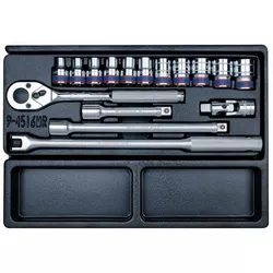 купить Набор ручных инструментов King Tony 9-4516MR набор 1/2" головок 6 гран. 8-24мм принадл. 16 пр. в Кишинёве 