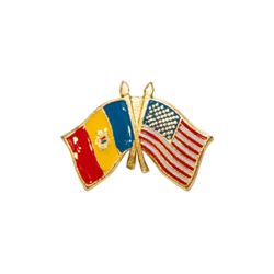Значок - Флаг США & Молдова