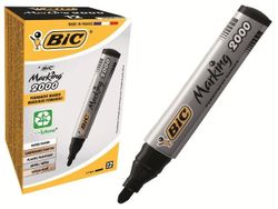 Marker permanent BIC 2000 negru, varf rotund