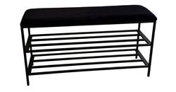 купить Полка для обуви Nex Home Pantofar 3 nivele, metal, max.150kg, 100x32x52cm, 12 Negru в Кишинёве 