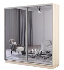 cumpără Dulap Mobildor-Lux Fox uși glisante din oglinzi (220x60x200H cm) Sonoma în Chișinău 