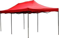 Cort pavilion 3X6m, albastru/rosu