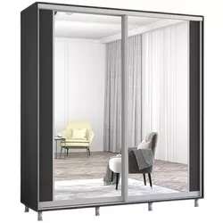cumpără Dulap Mobildor-Lux Aron cu uși glisante cu oglindă vertical (220x60x200H cm) Anthracite în Chișinău 