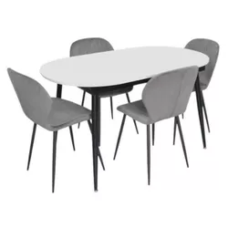 купить Комплект стол и стулья Evelin di Costacurta стол DT-533R B + 4 стула YTC-064B Blu-14 (Dark grey) в Кишинёве 