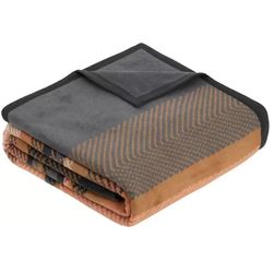 купить Домашний текстиль Ibena 3757/280 Jacquard Decke Moca Orange/grey в Кишинёве 