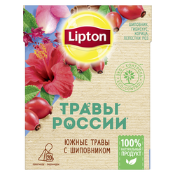 Lipton Травы России травяной чай в пирамидках с шиповником, 20 шт