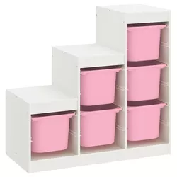 купить Короб для хранения Ikea Trofast 99x44x94 White/Pink в Кишинёве 