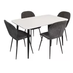 купить Комплект стол и стулья Evelin di Costacurta стол DT-405-3B + 4 стула YTC-064B UF885-15 (Dark grey) в Кишинёве 