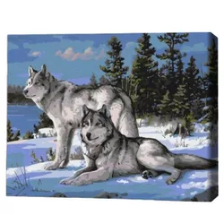купить Картина по номерам BrushMe BS51412 40x50cm (în cutie) Lupii apărători в Кишинёве 