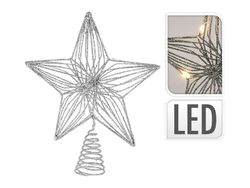 Верхушка елочная "Звезда" 10LED 30X25cm, тепло-бел, металл