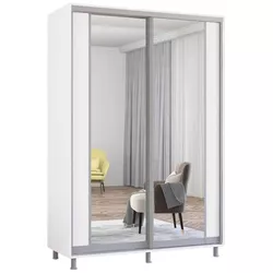 cumpără Dulap Mobildor-Lux Aron cu uși glisante cu oglindă vertical (180x60x240H cm) Alb Brilliant în Chișinău 