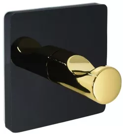 cumpără Cârlig baie Bisk 08029 patrat 5x5 cm, negru/auriu în Chișinău 