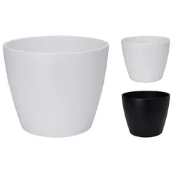 купить Цветочный горшок ProGarden 47741 Ghiveci pentru flori din ceramica, H16cm, negru/alb в Кишинёве 