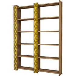 cumpără Raft de birou Trendy Orasul 2, Nuc, Galben 124x170x24cm, raft de carti în Chișinău 