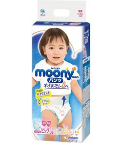 Подгузники-трусики для девочек Moony XL (12-22 kg) 38 шт