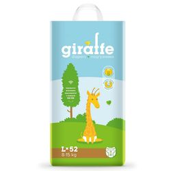 Подгузники  Lovular Giraffe L (8-15 kg) 52 шт