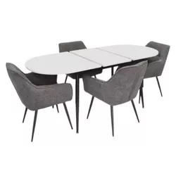 купить Комплект стол и стулья Evelin di Costacurta стол DT-533R B + 4 стула YTC-090B UF885-15 (Dark grey) в Кишинёве 