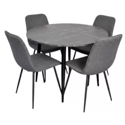 купить Комплект стол и стулья Evelin di Costacurta стол DT-402-6B + 4 стула YTC-078B Bjorn-13 (Grey) в Кишинёве 