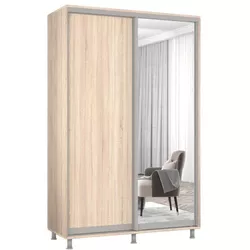 купить Шкаф Mobildor-Lux Арон с раздвижными дверцами из зеркала и ДСП (180x60x200H см) Sonoma в Кишинёве 