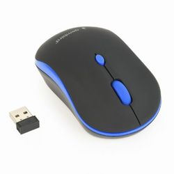 Wireless Mouse Gembird MUSW-4B-03-B, Optical, 800-1600 dpi, 4 buttons, Ambidextrous, Black/Blue