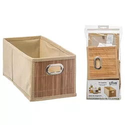 cumpără Cutie depozitare 5five 55764 Cutie 15x31x15cm, bej, textil, bambus în Chișinău 