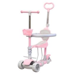 cumpără Trotinetă New World 0077p-1 Trotineta pt copii 5in1 (protectie,suport), roz, 147602 în Chișinău 